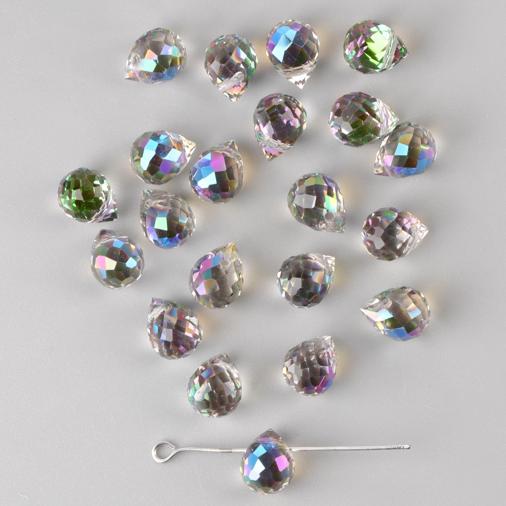 Water Crystal Beads 8x10mm AB Austrian Rhinestone Faceted Loose Spacer Glass Bead For Jewelry Making Handmade Supplies: black / other