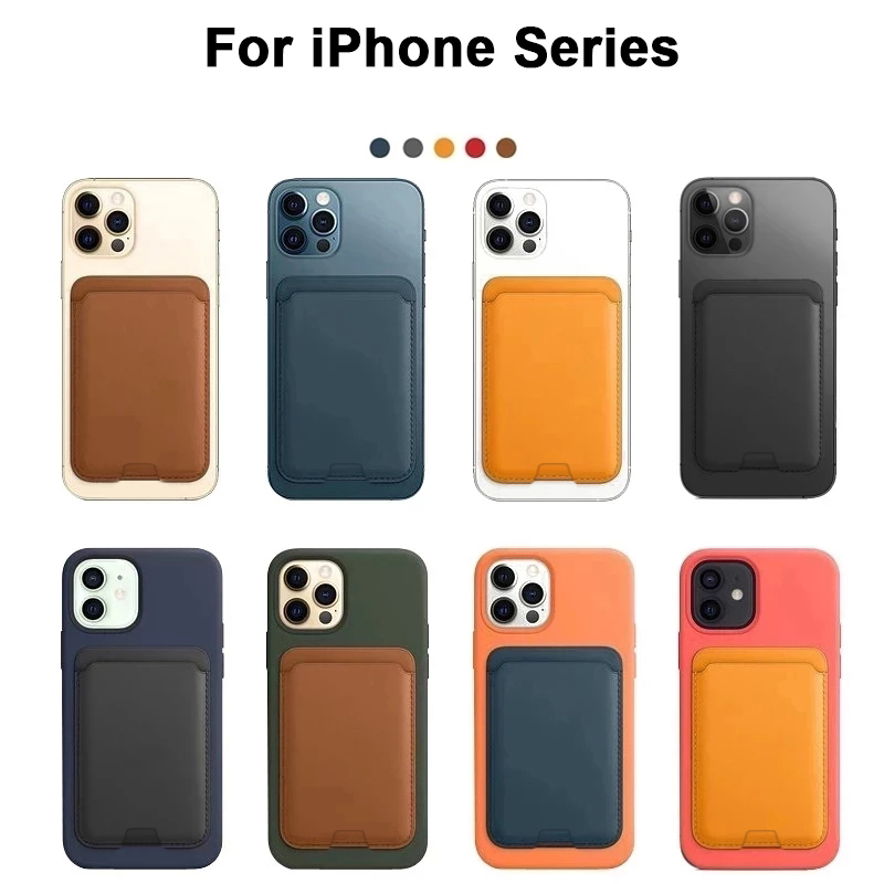 Para billetera de cuero Magsafe para APPLE iPhone 12 13 14 15 16 Pro Max 16 Plus funda con tarjetero magnético accesorios con caja