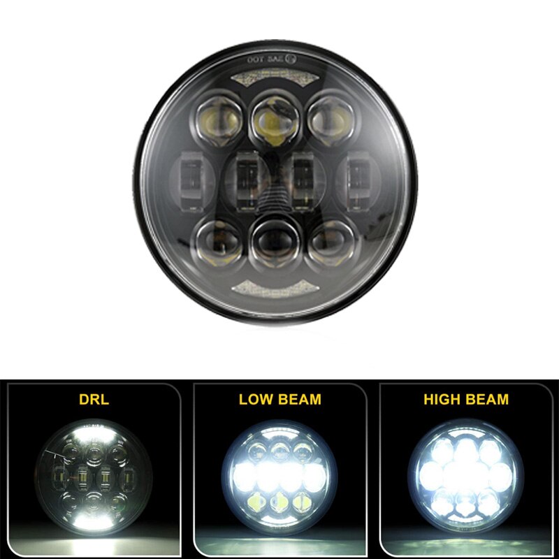 neue stil Chrom 5,75 Zoll LED Scheinwerfer 5 3/4 "LED DRL 50W motorrad scheinwerfer für Sportster 883 XL883 FXCW: Typ G