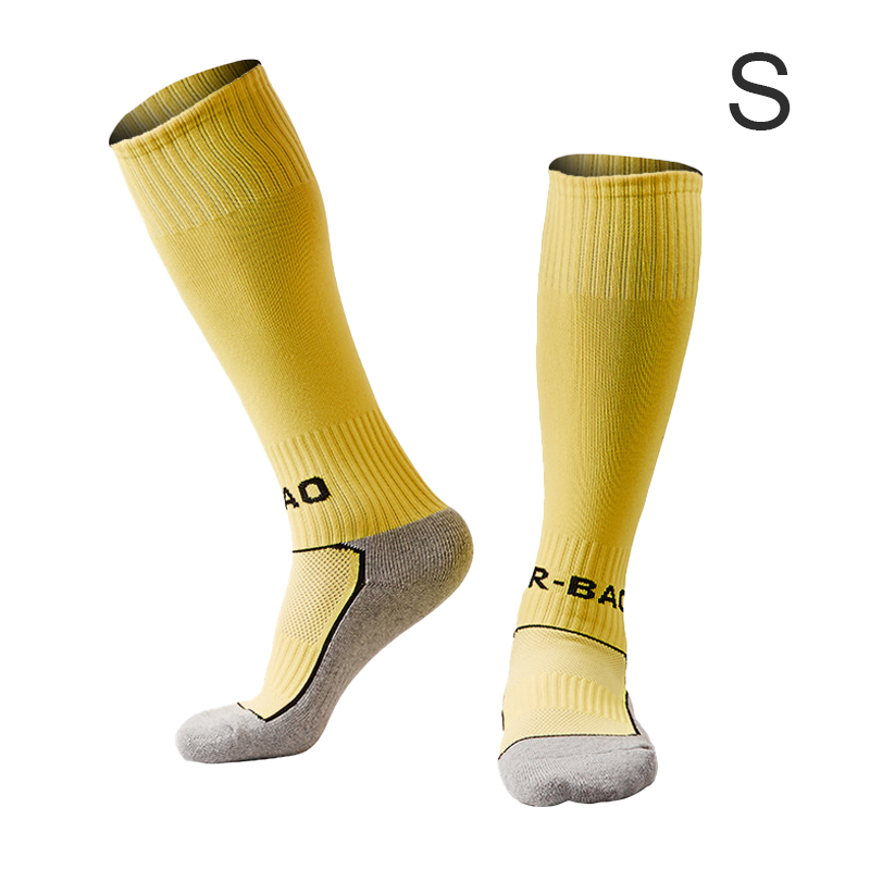 LOOZYKIT Outdoor Sports Football Socks Soccer Long Stocking Knee High Football Volleyball Breathable Children Sock: yellow / M