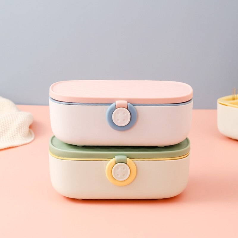 Plastic Storage Box with Removable Tray Multipurpose Sewing Tool Organizer Case