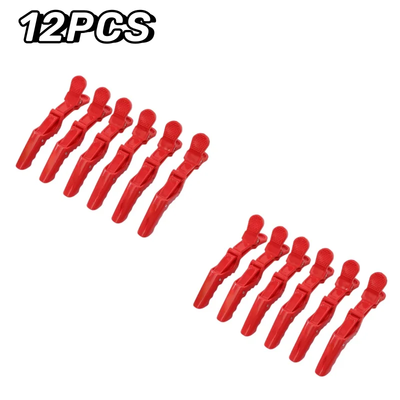 6pcs/Lot Plastic Hair Clip Hairpin Hairdressing Clamps Claw Section Alligator Clips Barber For Styling Salon Accessories: Black
