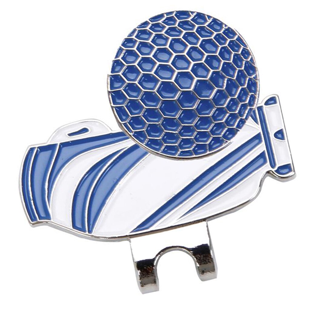 Golf hat clip med aftagelig magnetisk golfbold markør til golf cap golf hat clip ball markering golfudstyr: Blå
