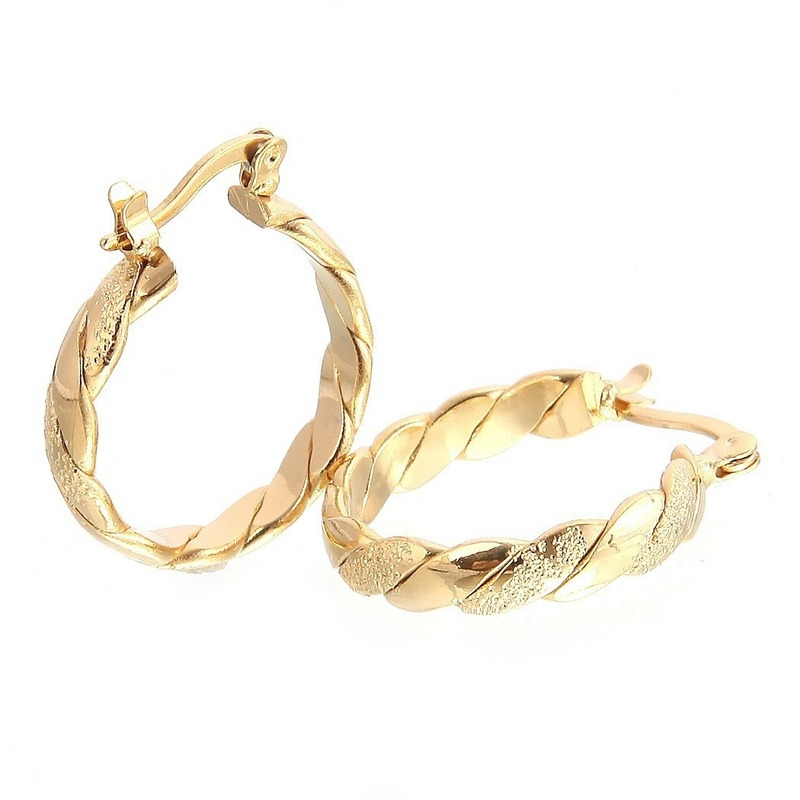 14K Solid Yellow Gold Hoop Oorbellen Voor Vrouwen Sieraden