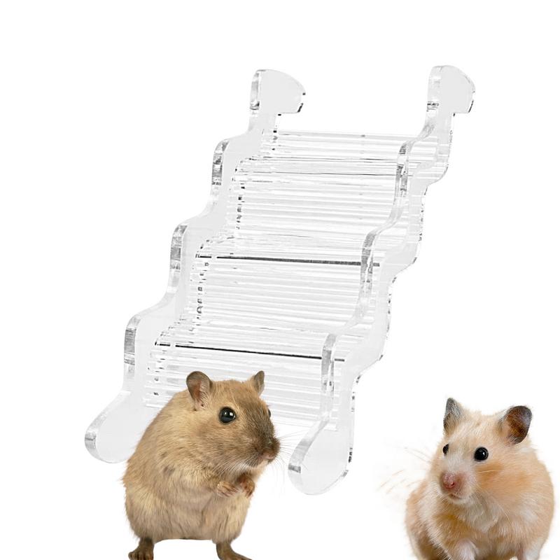 Hamster Stairs Clear Acrylic Climbing Toys For Hamsters Small Animal Ramp Hamster Furniture For Gerbils Mice Small Animals