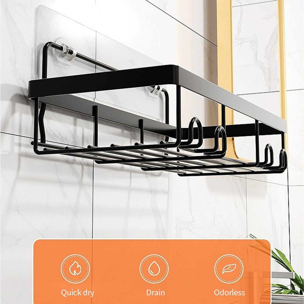 Punch-free Bathroom Shelf Wall Mounted Toiletries ... – Grandado