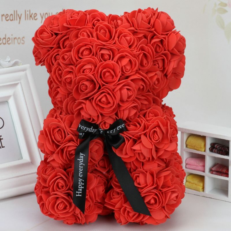 Decoración de oso de flores para boda, flores hechas a mano, adornos artificiales a la , muñecas, canasta para flores boda: R