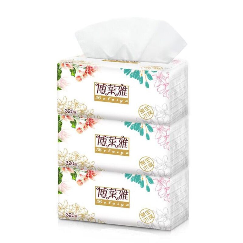 3pc /  påsar breeze pumpade pappersstockar 3 förpackningar 320 omnämnanden 100 pumpar 3 lager silkespapper toalettpapper pumpade servetter tissue