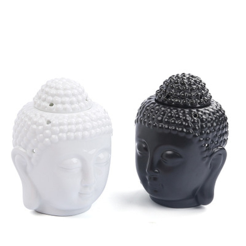 Keramische Boeddha Hoofd Aromatherapie Geur Brander Thee Licht Creatieve Decoratie Voor Woonkamer Tv Kast