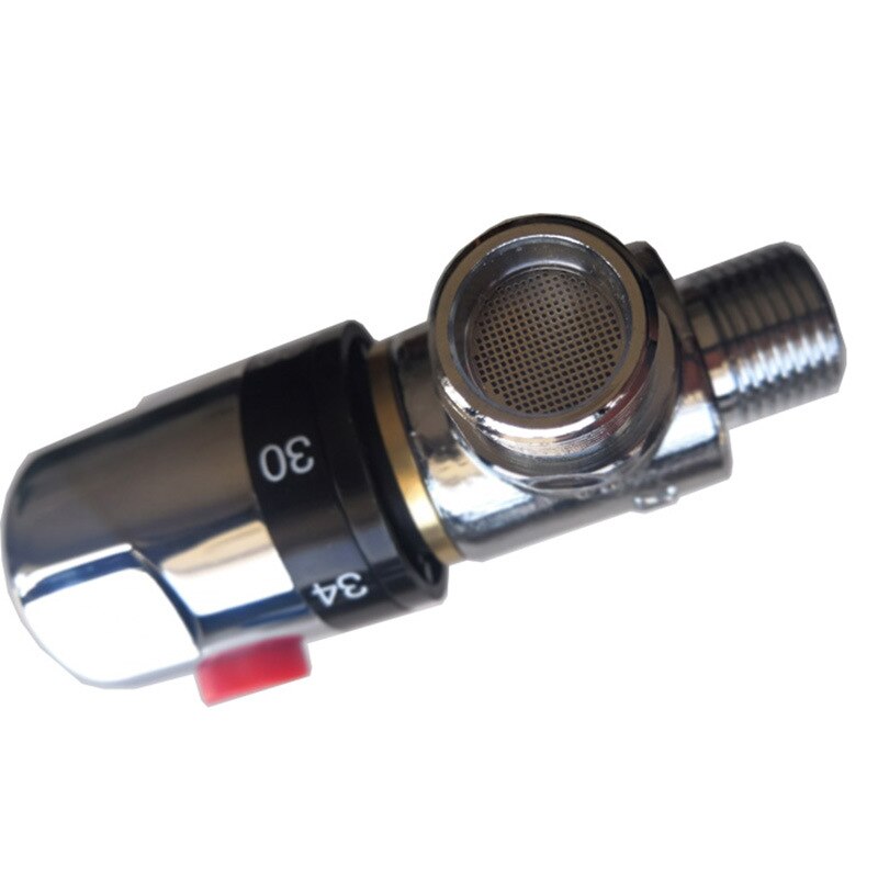 Brass Thermostatic Mixing Valve Silver Plating Bathroom Faucet Temperature Mixer Control Thermostatic Valve Improvement MJ911