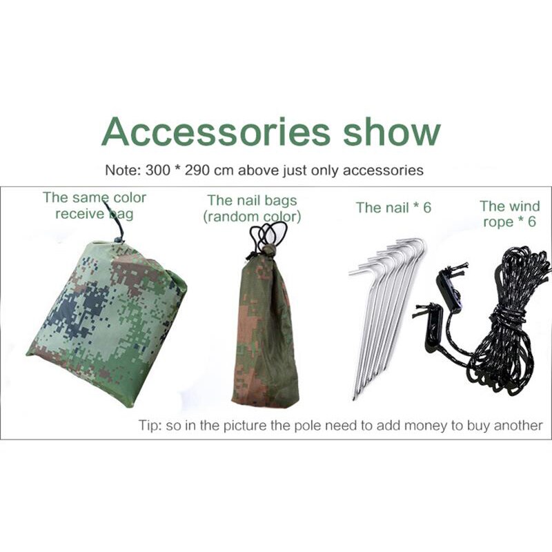 Waterproof Uv Protection Hammock Rain Fly Tent Tarp Multi Function Camping Tarp Beach Tent Shade Camping Sunshade Canopy