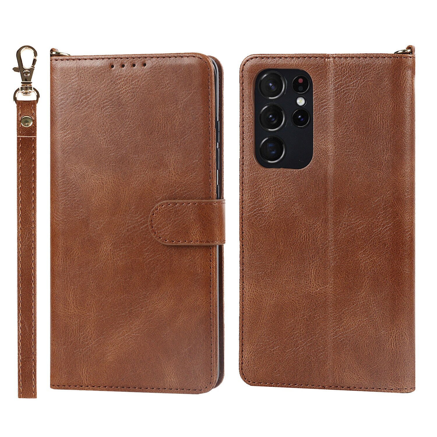 Voor Samsung S21 Ultra 5G S Pen Spen S-PEN Stylus Flip Case Mobiele Telefoon Shell S21Ultra Wallet Cover Holster slot: COFFEE