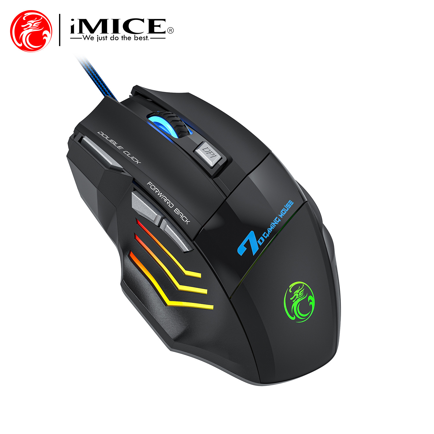 IMICE X7 Optische Gaming Muis Verstelbare DPI Ergonomisch Antislip Kleurrijke Luminuse voor Desktop Computers Laptop PC
