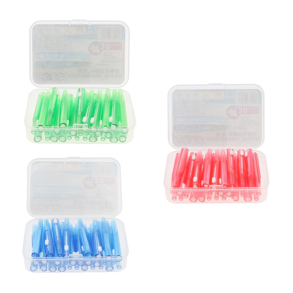 30 Pcs Intertooth Angled Gap Brushes Toothpick Teeth Cleaning Set Oral Care
