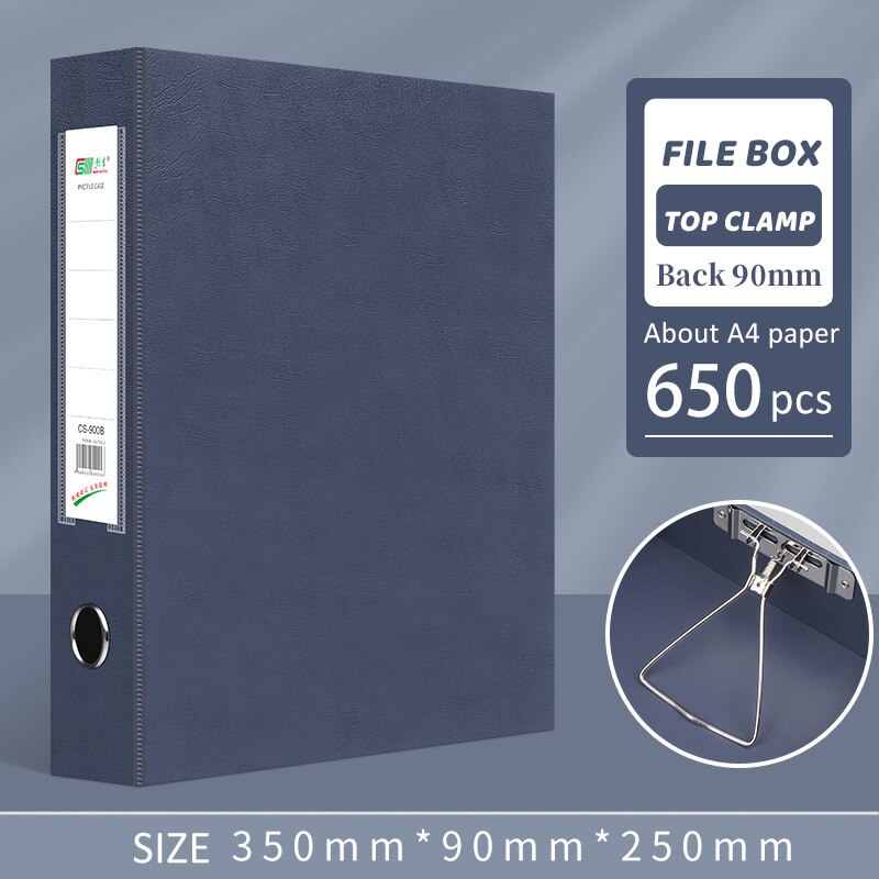 A4 File Storage Boxes With Clip Pp File Case Waterproof Dust-proof Business Contract Box Office Folder Files Filing Products: Ink CS900B-Top clip