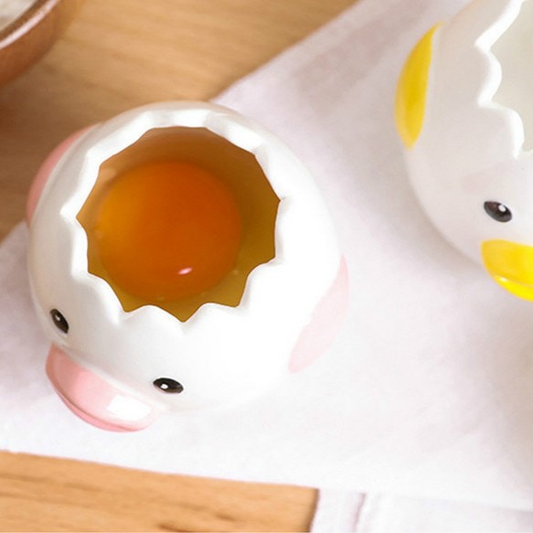 Cartoon Chicken Egg Yolk White Separator Ceramics Ceramic Cartoon Chick Egg Separator Dining Cooking Kitchen Gadget