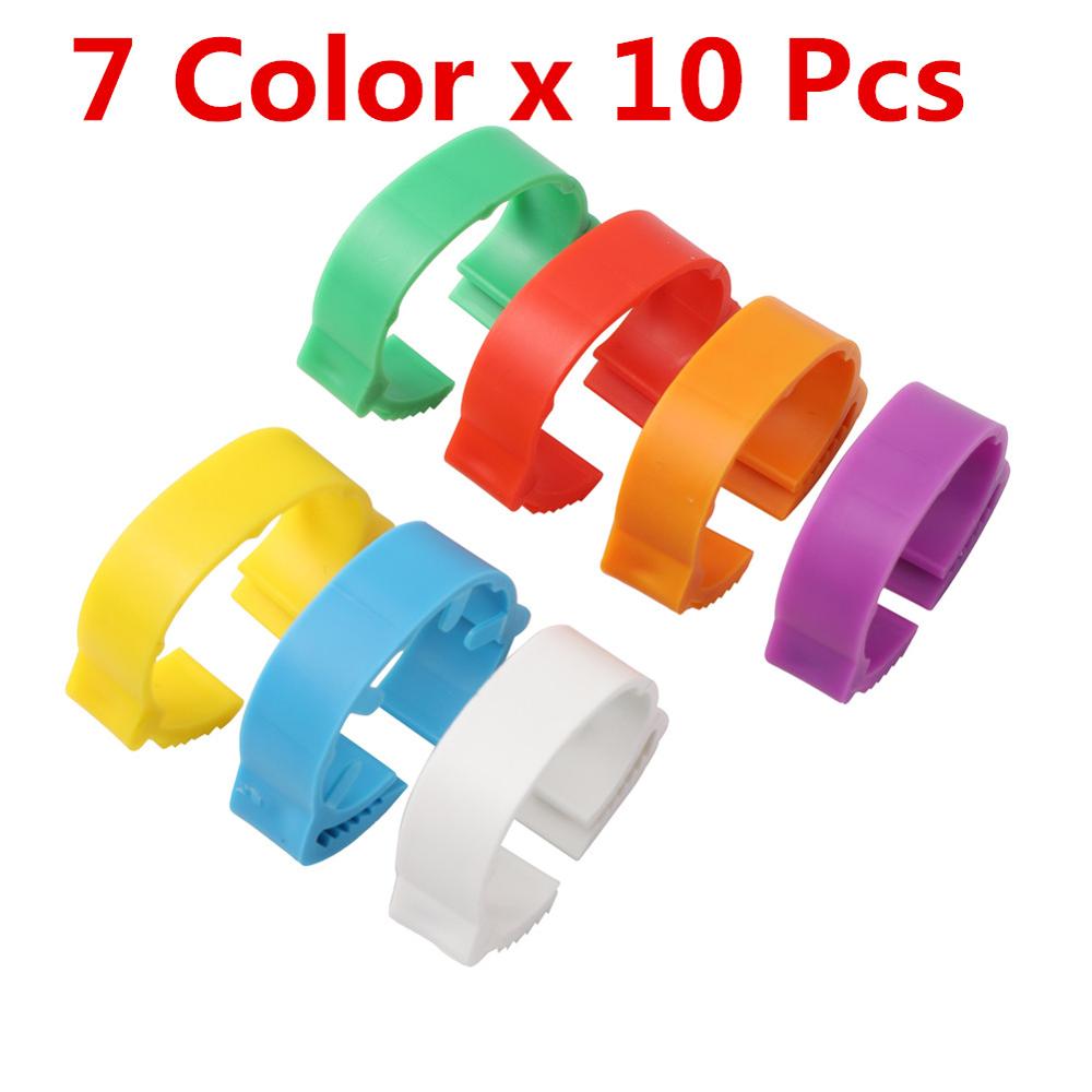 Einstellbare Huhn Fuß Ring Ich würde2.0 ~ 2,4 cm Keine Zahl Huhn GeflüGel flexibel Versenkbare Fuß Ringe GeflüGel Landwirtschaft Werkzeug 7 farben: 7 Farbe x 10 Stck