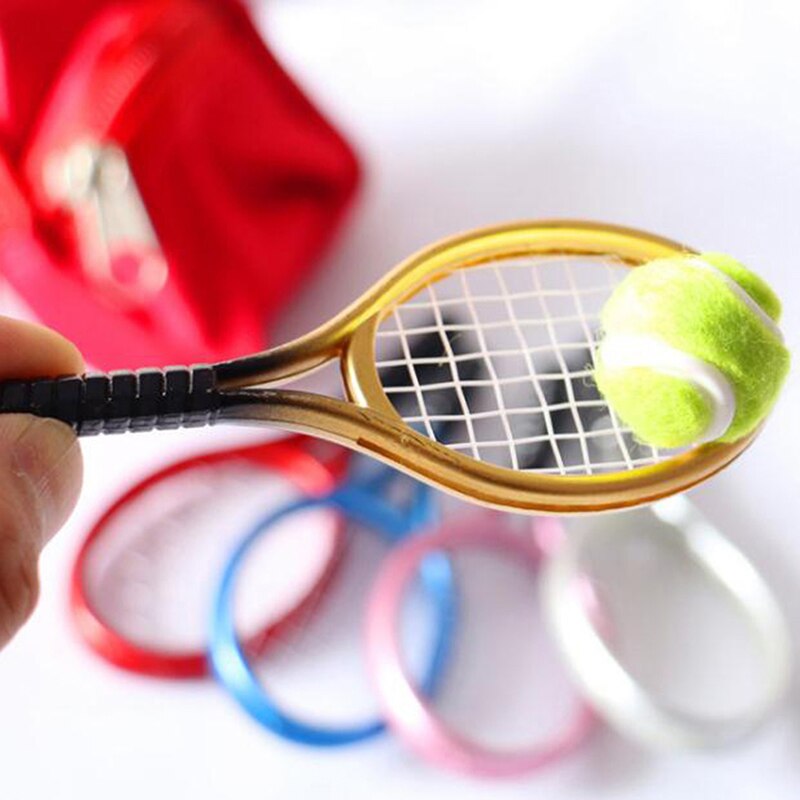 2Pcs 1:6 /1:12 Miniatuur Kinderen Tuin Mini Tennisracket & Ball Poppenhuis Poppenhuis Accessoire