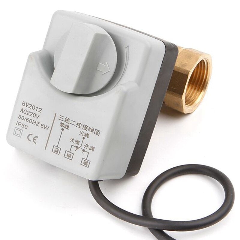 Ac220V Dn15 2 Way 3 Wires Motorized Ball Valve Electric Actuator With Manual Switch