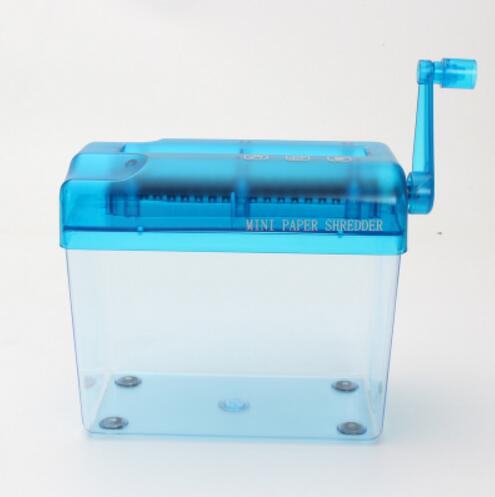 1 pcs Mini Blue Shredder Crusher Destroyer Paper Documents Cutting Machine: A6 blue