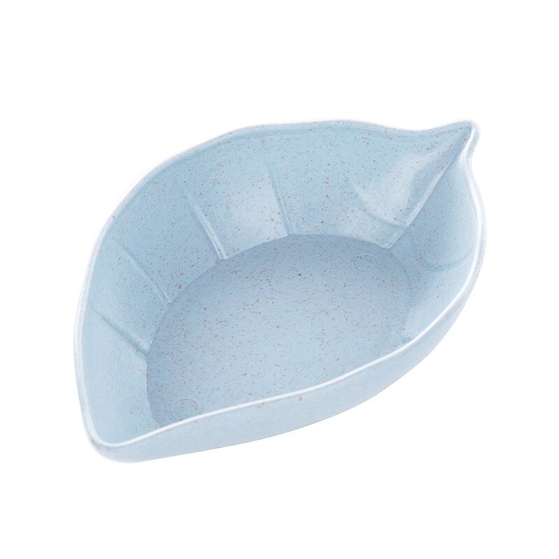1Pcs Tarwe Multipurpose Kruiden Kom Leaf Hart Vorm Kruiden Kom Kleine Platen Snack Schotel Saus Te Schoon Keuken gereedschap: blue Leaves