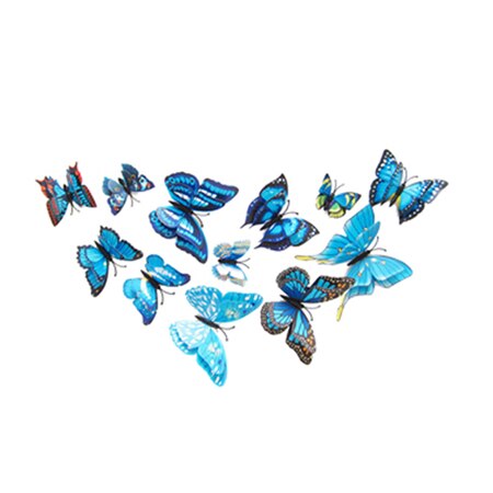 12 Uds pegatinas de mariposa 3D para pared manualidades decoración hogareña pegatinas de pared para sala de estar, dormitorio, cocina, baño, decoración para habitación de niños: B