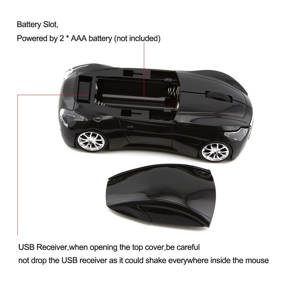 Ratón inalámbrico Infiniti, forma de coche deportivo, 2,4 Ghz, USB, ratones ópticos de ordenador, para PC, portátil,