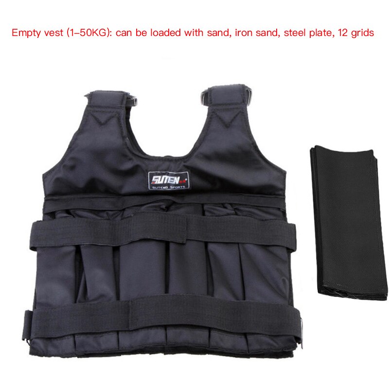 20kg/50kg Loading Weighted Vest For Boxing Training Workout Fitness Equipment Adjustable Waistcoat Jacket Sand Clothing Training: Blue