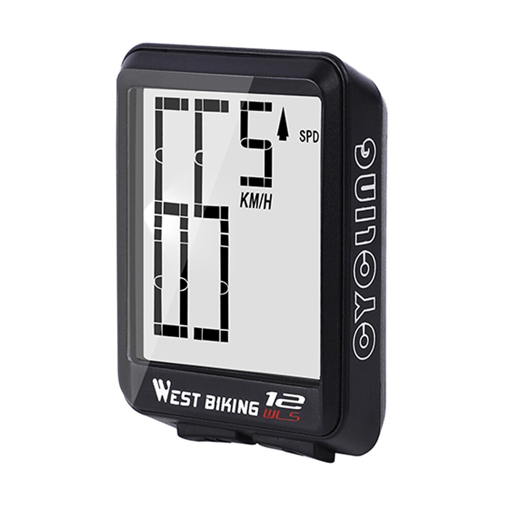 Velocímetro de bicicleta MTB inalámbrico para ordenador a prueba de lluvia, cronómetro de ordenador, odómetro de velocidad Digital LED para ciclismo: Black