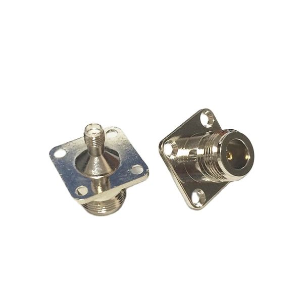 Connecteur Jack femelle vers Jack femelle SMA RF coaxial, adaptateur coaxial, Modem, grand 4 trous, monté sur panneau, nickelé, , 1 pièce
