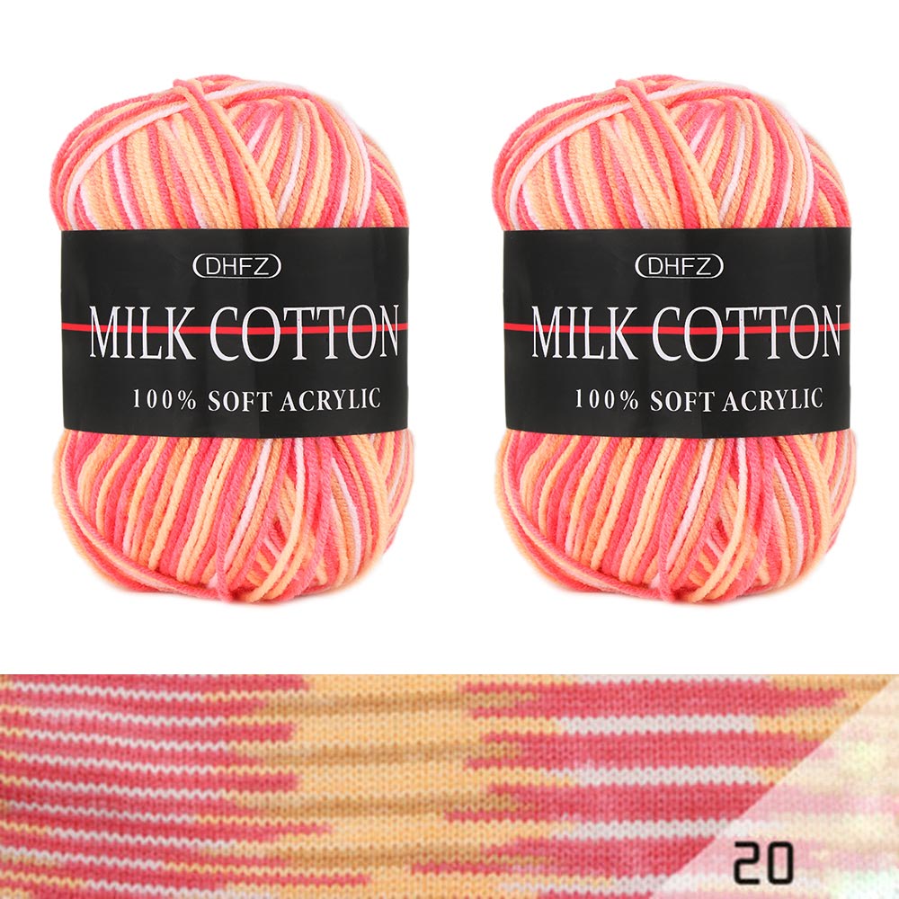 Lot de fils mixtes colorés DK | Coton doux, Lot de 23 couleurs, tricot Crochet, bricolage, fil de coton doux, accessoires de couture pour bébé, 50g: 20