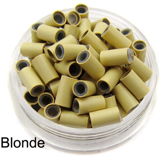 1 fles siliconen micro ring koperen buis met siliconen voor haarverlenging Blonde 1000 stks/partij