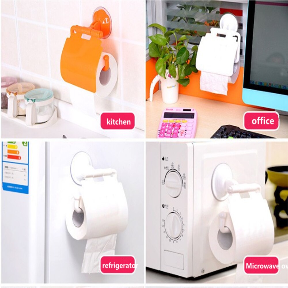 Bathroom Sucker Toilet Box Seamless Waterproof Towel Roll Paper Tube Home Kitchen bathroom Plastic Tissue Box