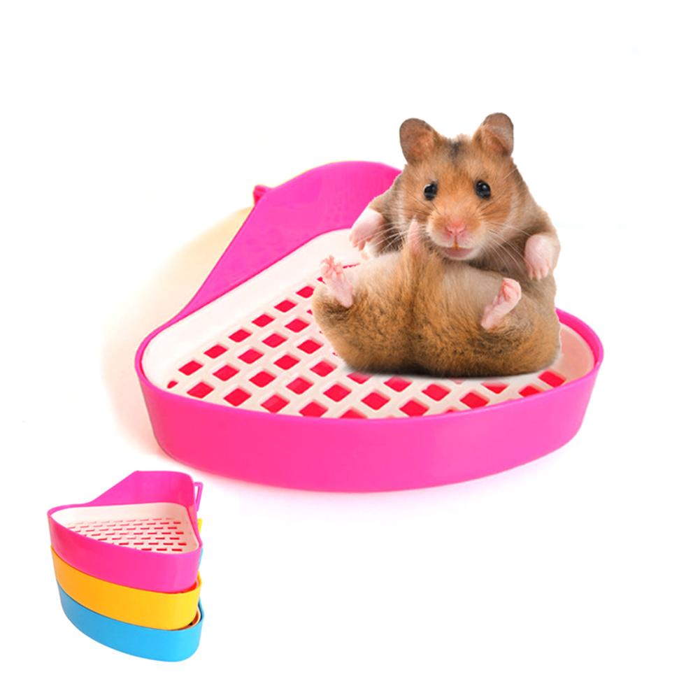 1pc trekant lille kæledyr hamster badeværelse toilet marsvin rotte hamster hus randon farve