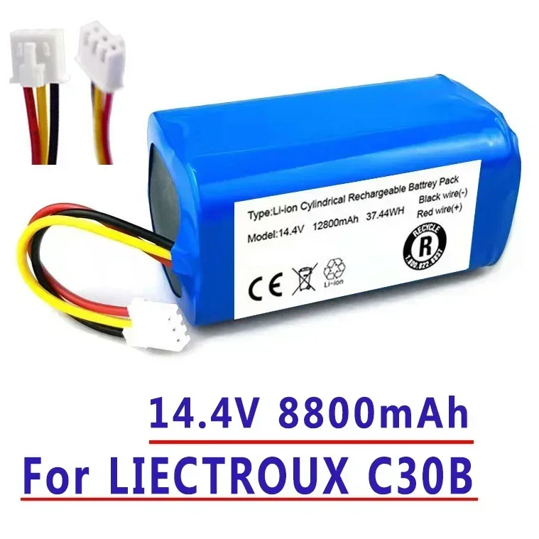Original(For C30B)Battery for.Lirctroux.C30B.Robot.Vacuum.Cleaner.14.4V. 6800mAh,/8800mAh/9900mAh/ lithium cell,: Pink