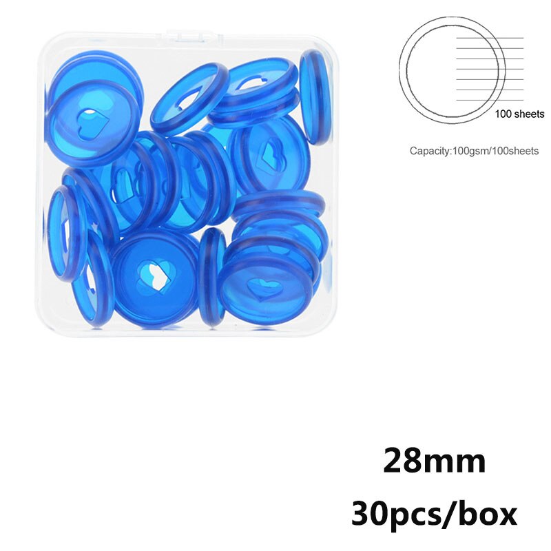 28mm A5 A6 Discbound Notebook Planner Discs Binding Ring Macaron Heart-shaped Mushroom Hole Disc Bound Discs Binding Supplies: TM Blue 28mm