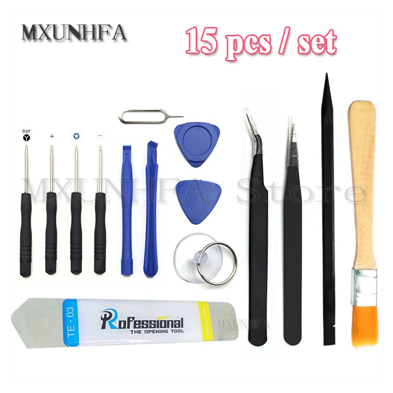 Mobile Phone Repair Tool Kit Pry Opening Tools Set with Pentalobe Screwdriver for iPhone 12 11 X 7 8 6S: 15pcs