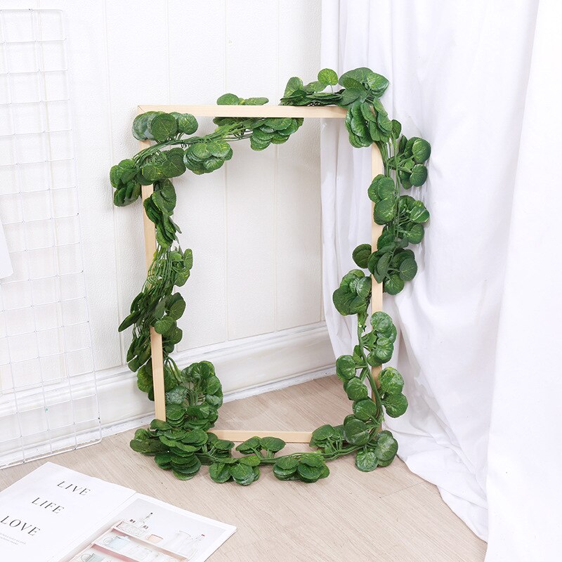 Artificial Lvy Green Leaf Wreath Plant Vine Grape Leaf Climber Green Leaf Family Garden Wedding DIY Garden Craft Flower