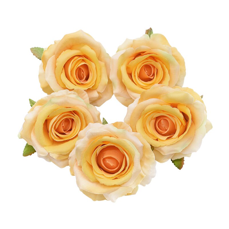 5Pcs 10Cm Silk Rose Flower Head Wedding Party Thuis Kunstmatige Flowr Decoratie Diy Handwerken Krans Scrapbook Supplies: F06