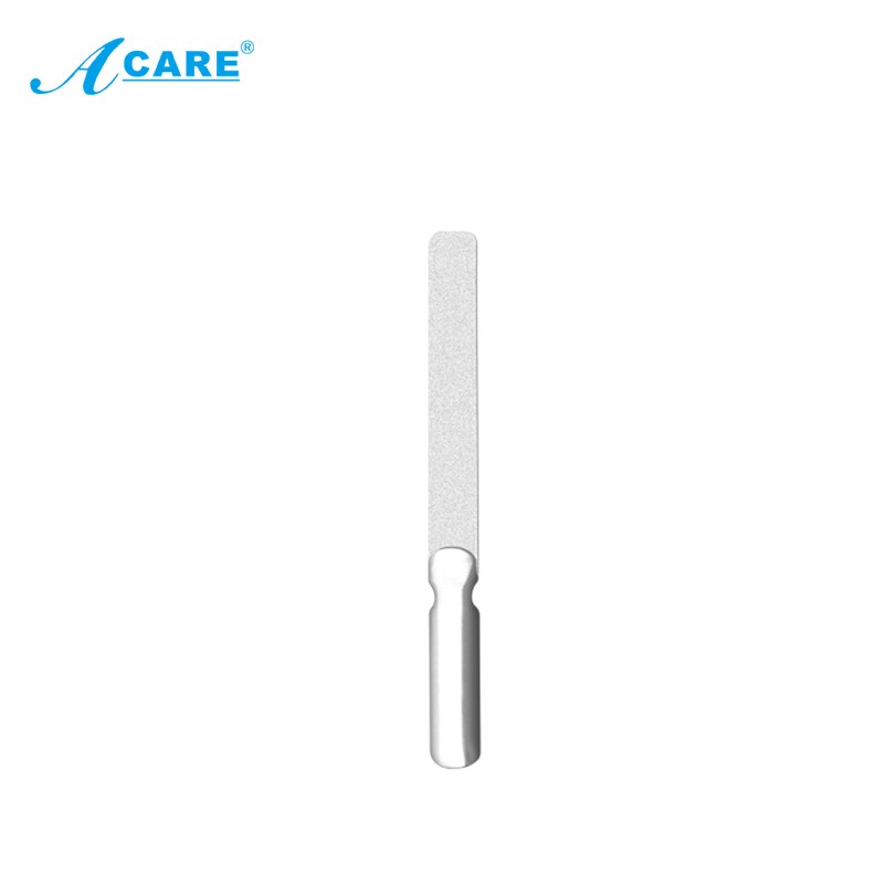 ACARE-Juego de limas de acero inoxidable para uñas, herramienta de manicura pedicura de cabeza redonda, para mujer, belleza de uñas, piel muerta: 11cm x1