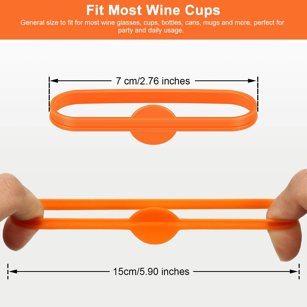 24 stücke Silikon Becher Etiketten Zubehör Party Hause Streifen Schild Küche Cocktails Gäste Bar Glas Flasche Trinken Marker Wein Tasse