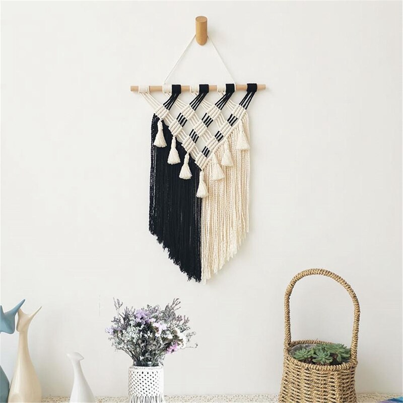Handgeweven katoenen touw bohemian wandtapijt decoratie boho chic kant wandtapijt ornament voor thuis woonkamer slaapkamer decoratie