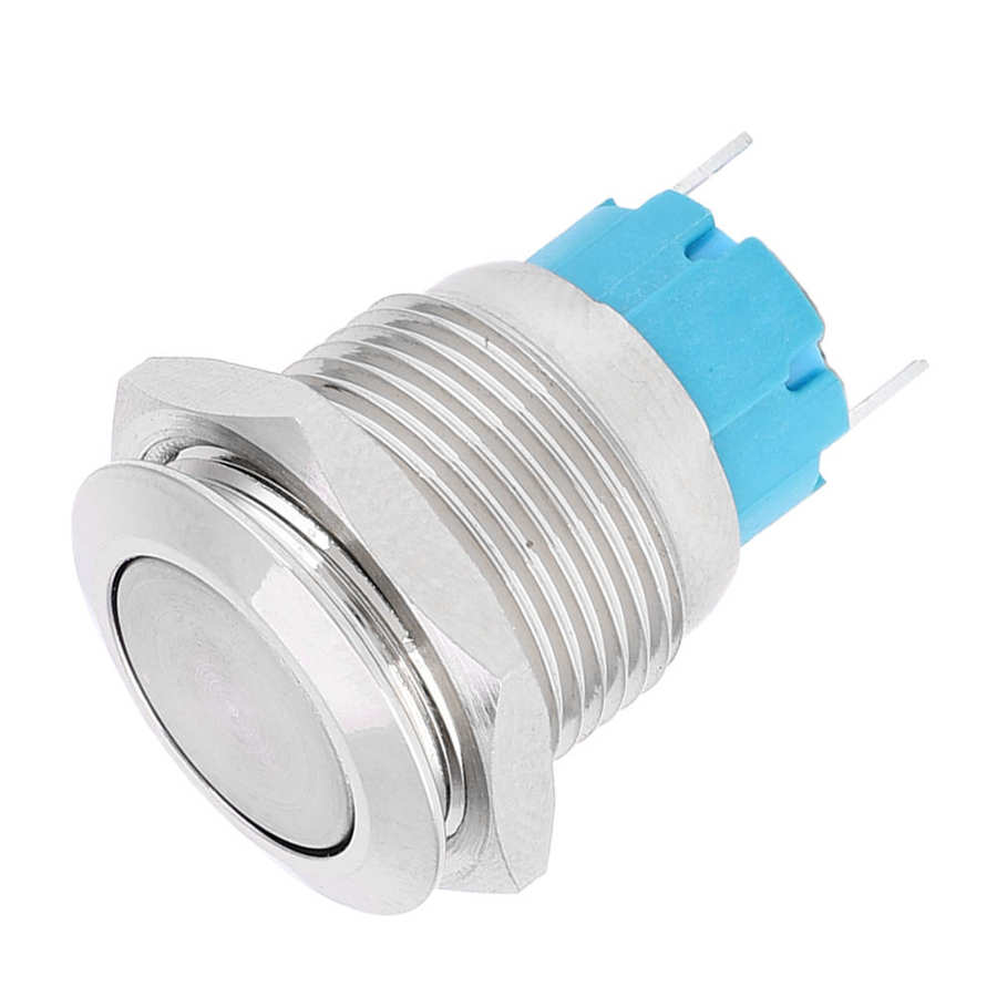 5pcs 16mm 12V 2 Pin Push Button Power Switch Momentary Metal Waterproof
