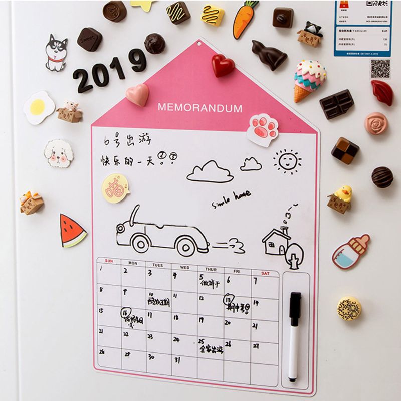 A3 blød magnetisk tavle magnet slette bord tegning køleskab kalender pen  b85b