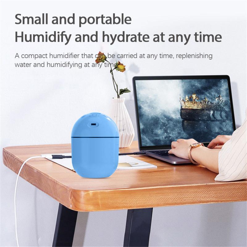 Humidificateur air avec lumière LED et pierres de sel - Noir