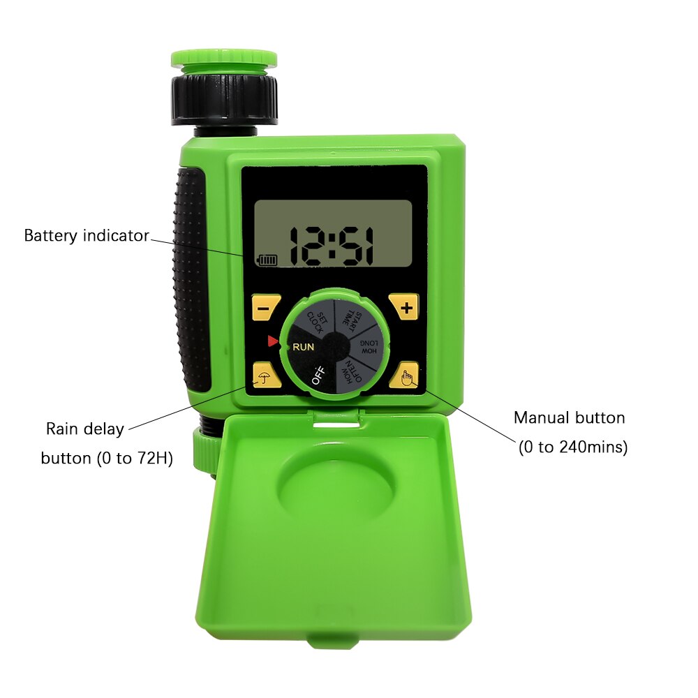 LCD Screen Automatic Electronic Irrigation Watering System Solenoid Valve Controller with Rain Delay and Manual Function