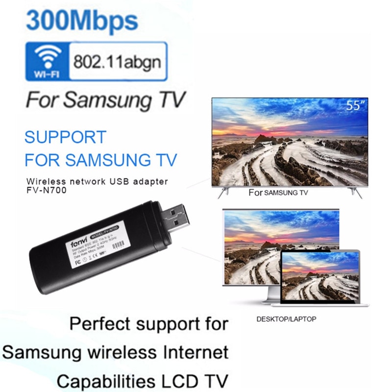 300M Draadloze Wifi Adapter Usb Voor Smart Tv Samsung Tv Netwerkkaart Wifi Dongle Adapter 5G 300Mbps WIS12ABGNX WIS09ABGN Pc