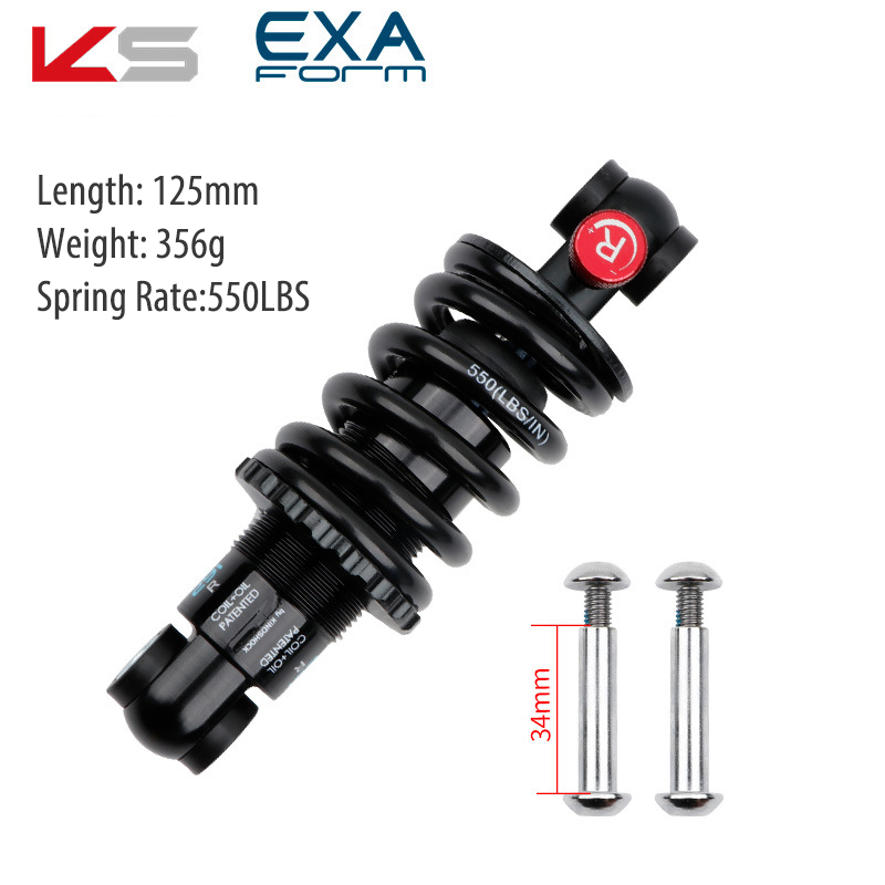 EXA Form Kindshock KS 291R – ressort de bobine hydraulique pour vélo de montagne, amortisseur arrière, précharge, réglable: 125mm