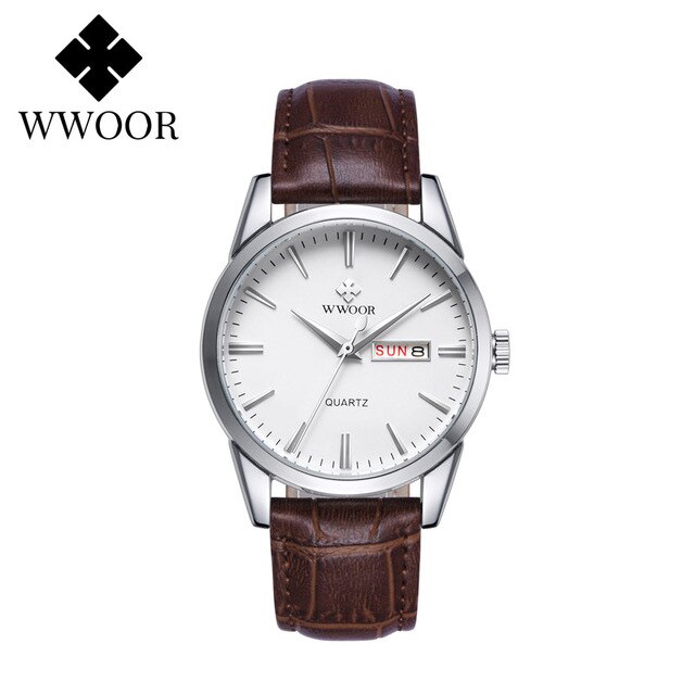 Wwoor Luxe Goud Ultra Dunne Quartz Horloges Voor Mannen Mode Vierkante Heren Horloge Stalen Mesh Band Waterdicht Datum Pols horloge: brown silver white