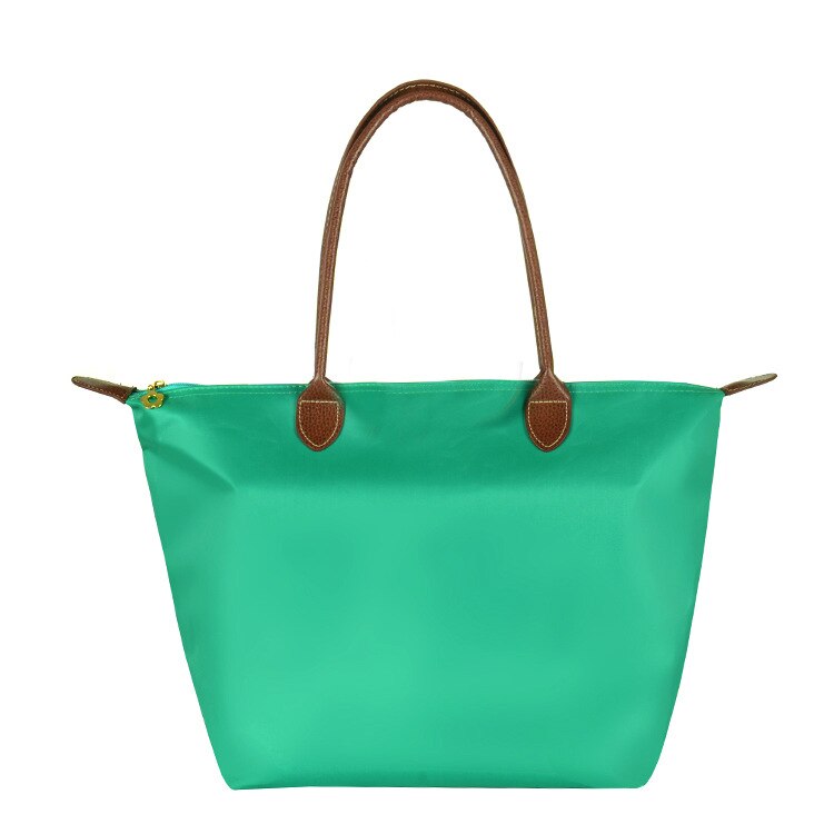 Women's Light Beach Tote Handbags Casual One Shoulder Messenger Solid Color Bag Large Capacity Dumpling With Zipper Shopping Bag: Green